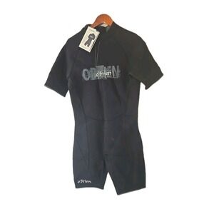 NWT O'Brien Wetsuit Men's XXL Shorty Black Neoprene 2mm Short Sleeve Swim Diving